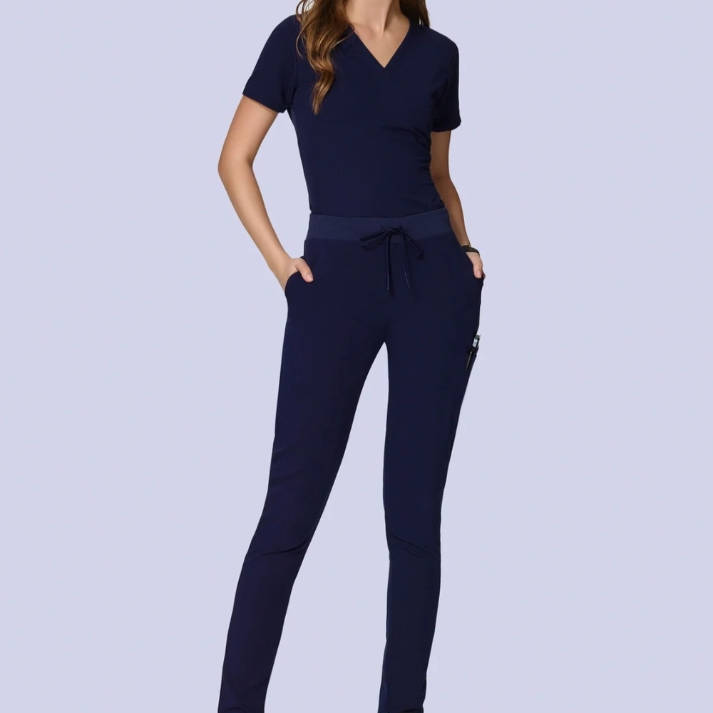 Mandala XS/T High Waisted Navy Scrub Pants